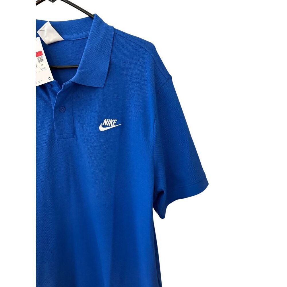 Nike Mens Blue Polo Shirt Size L Short Sleeve Dri-Fit Lightweight Casual NWT - Picture 2 of 5